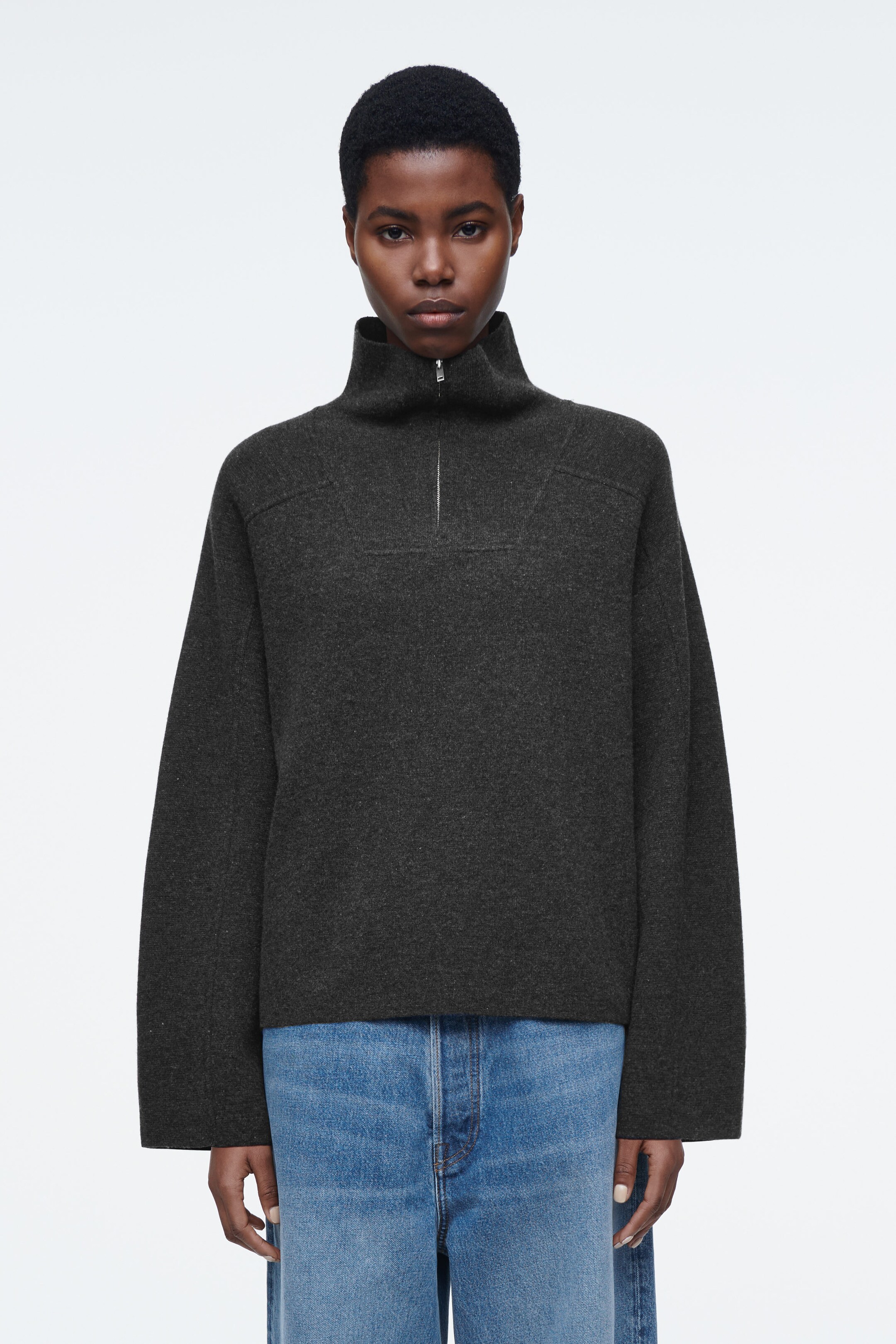 MERINO WOOL HALF-ZIP JUMPER