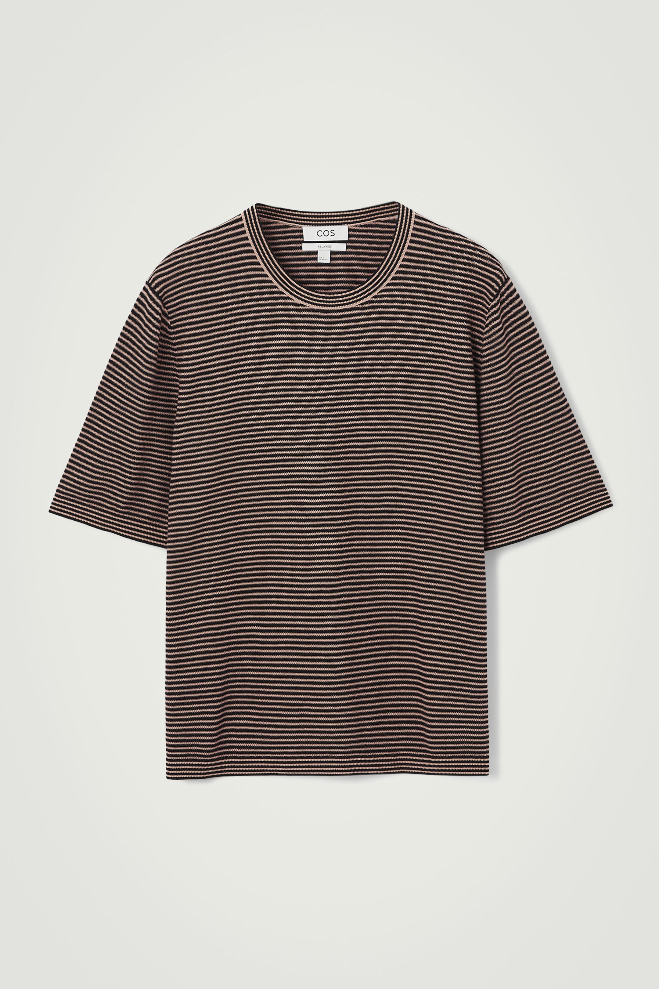 REGULAR STRIPED-KNIT COTTON T-SHIRT