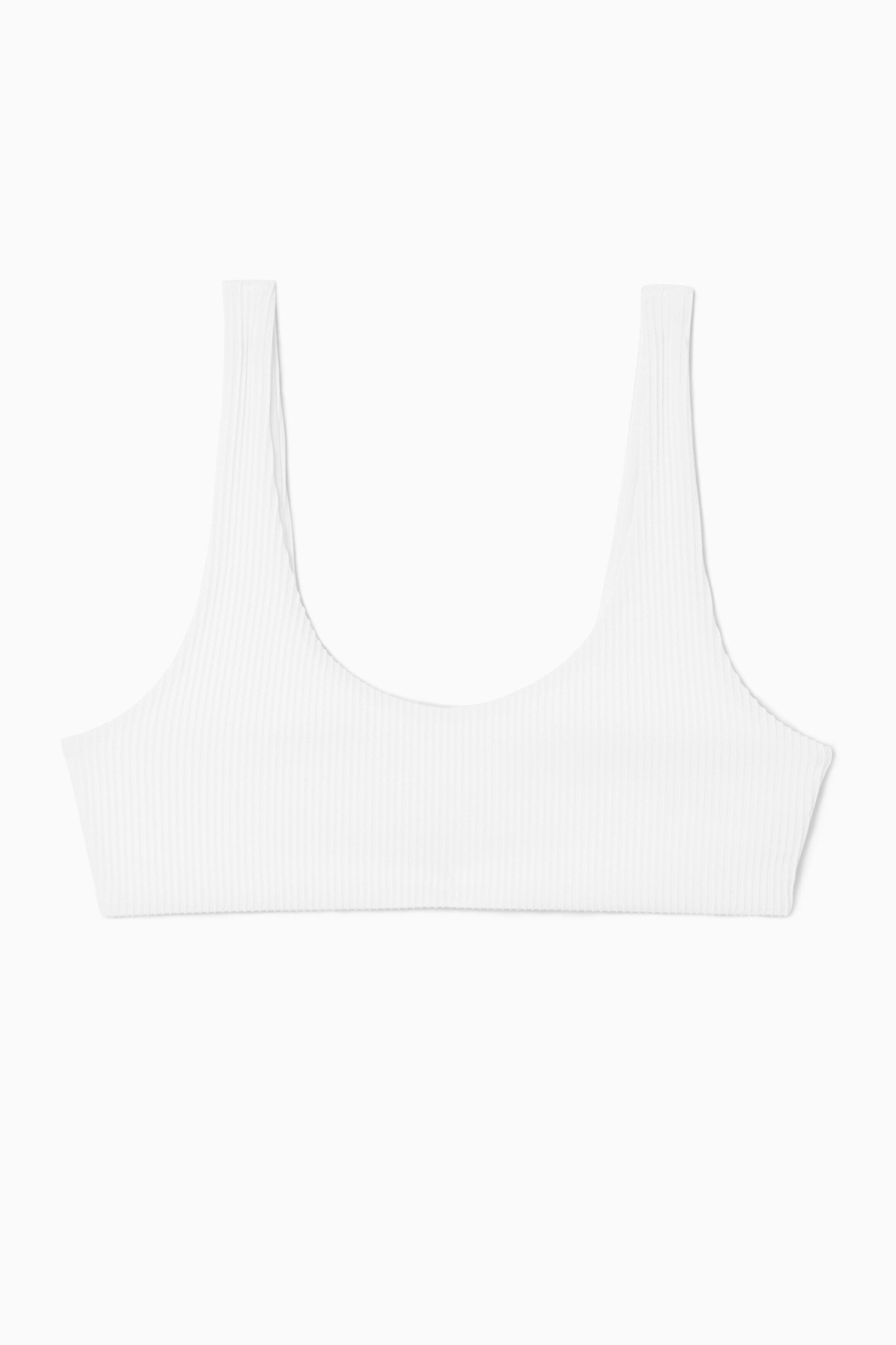 SCOOP-NECK RIBBED BIKINI TOP