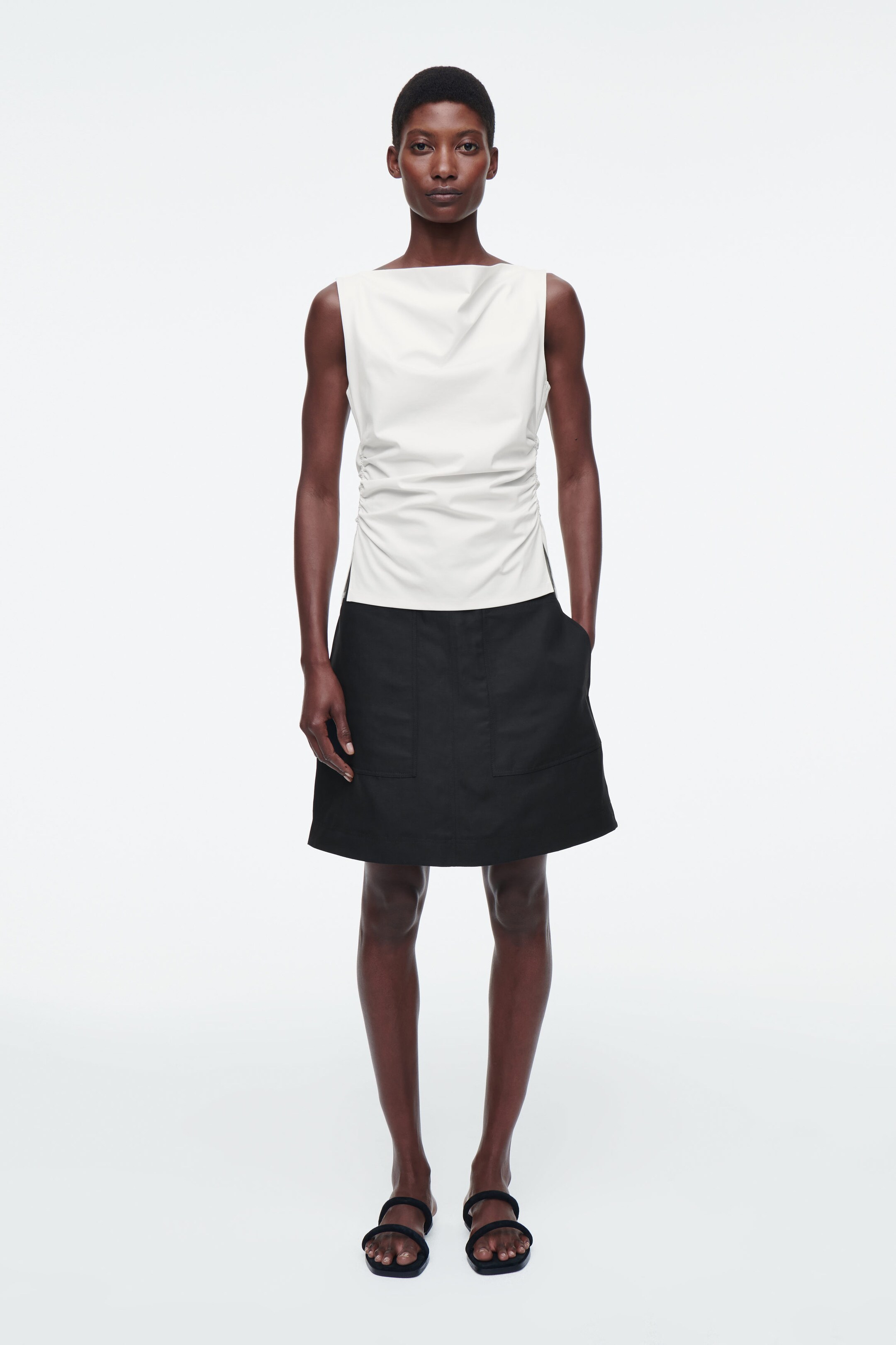 A-LINE LINEN MINI SKIRT