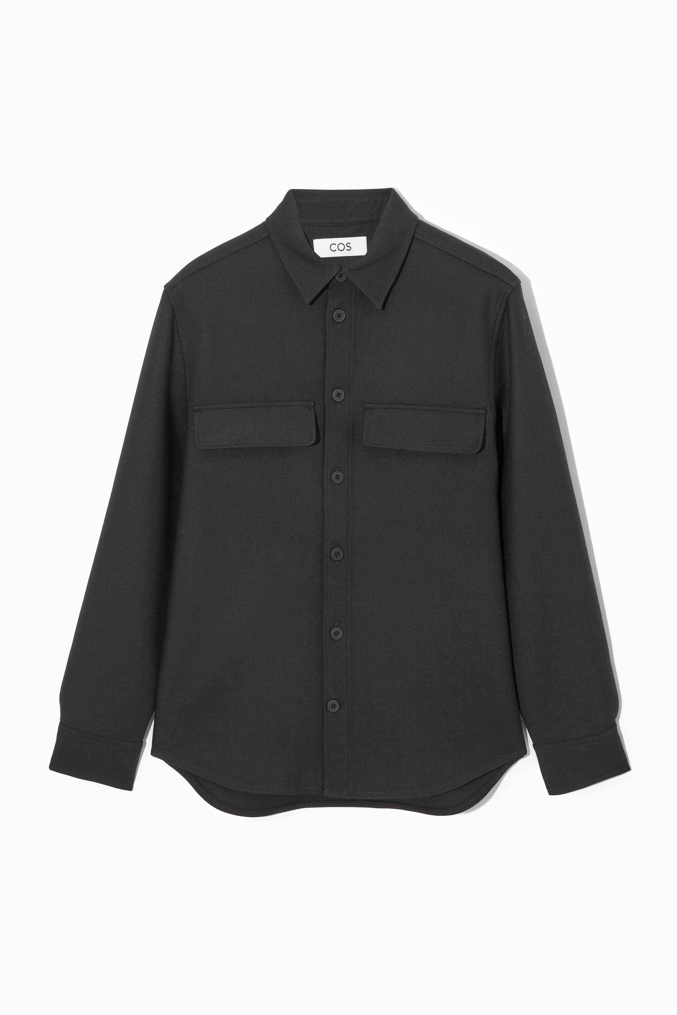 FLAP-POCKET WOOL-BLEND OVERSHIRT