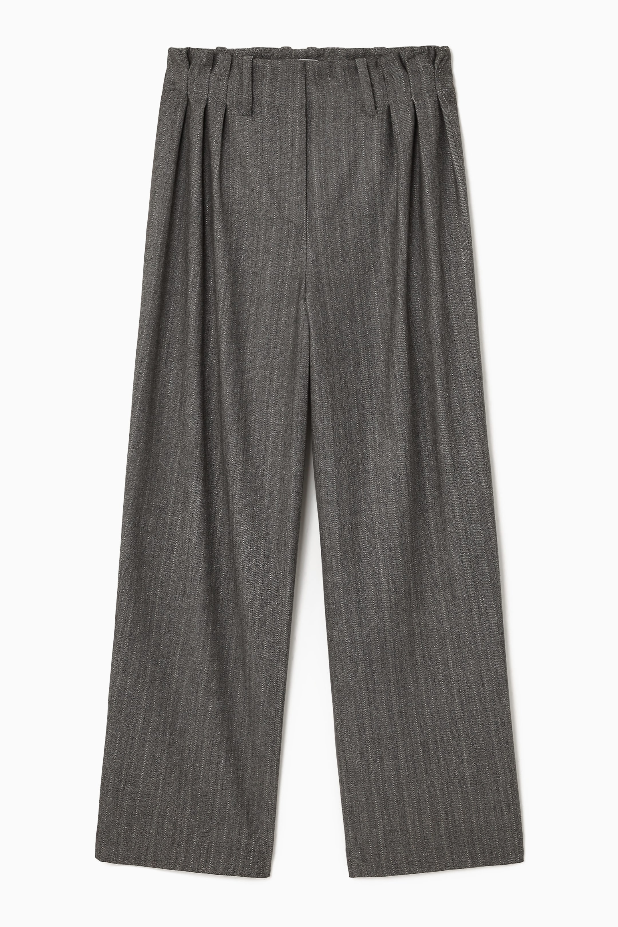 HERRINGBONE WOOL-BLEND PANTS