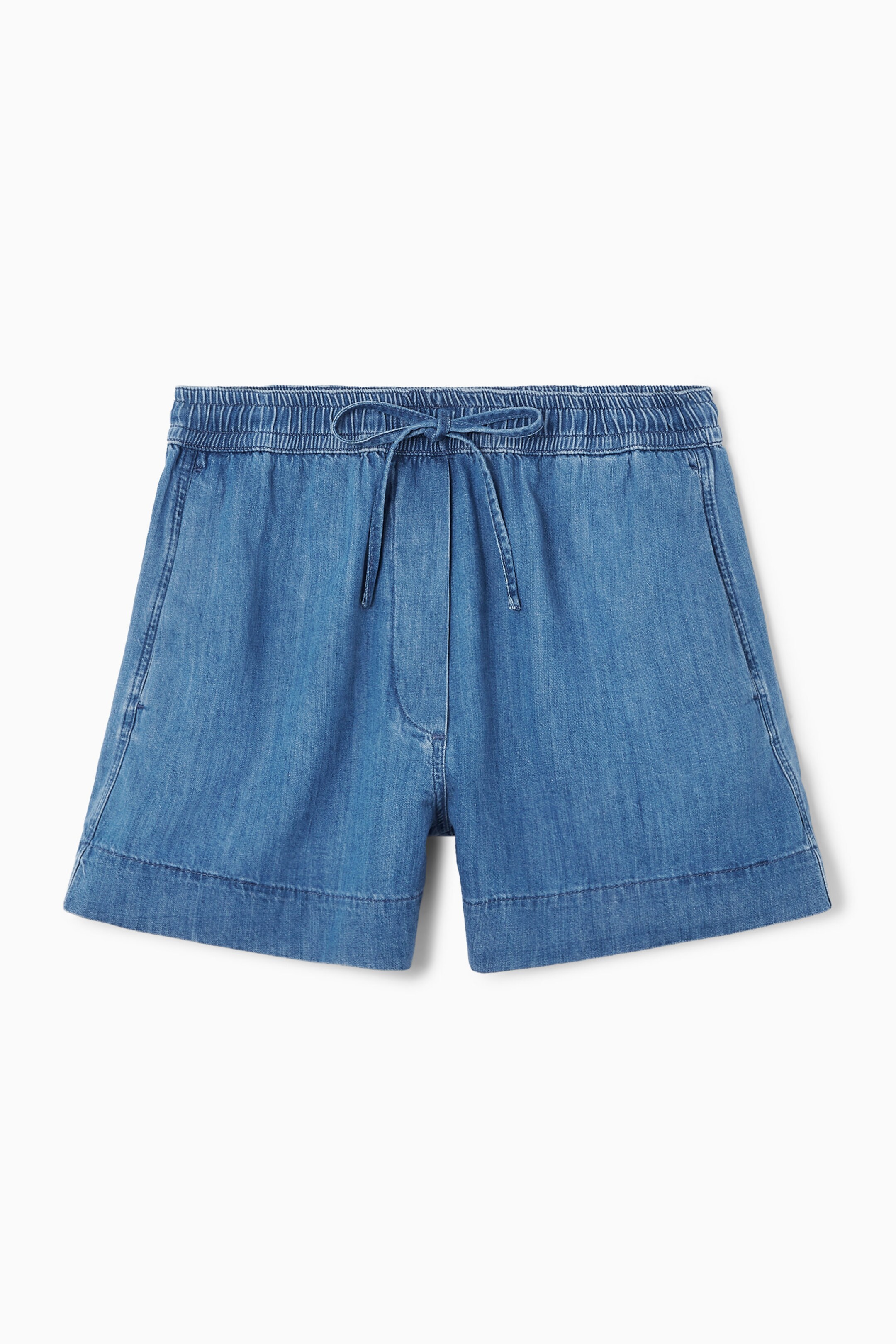 DRAWSTRING DENIM SHORTS