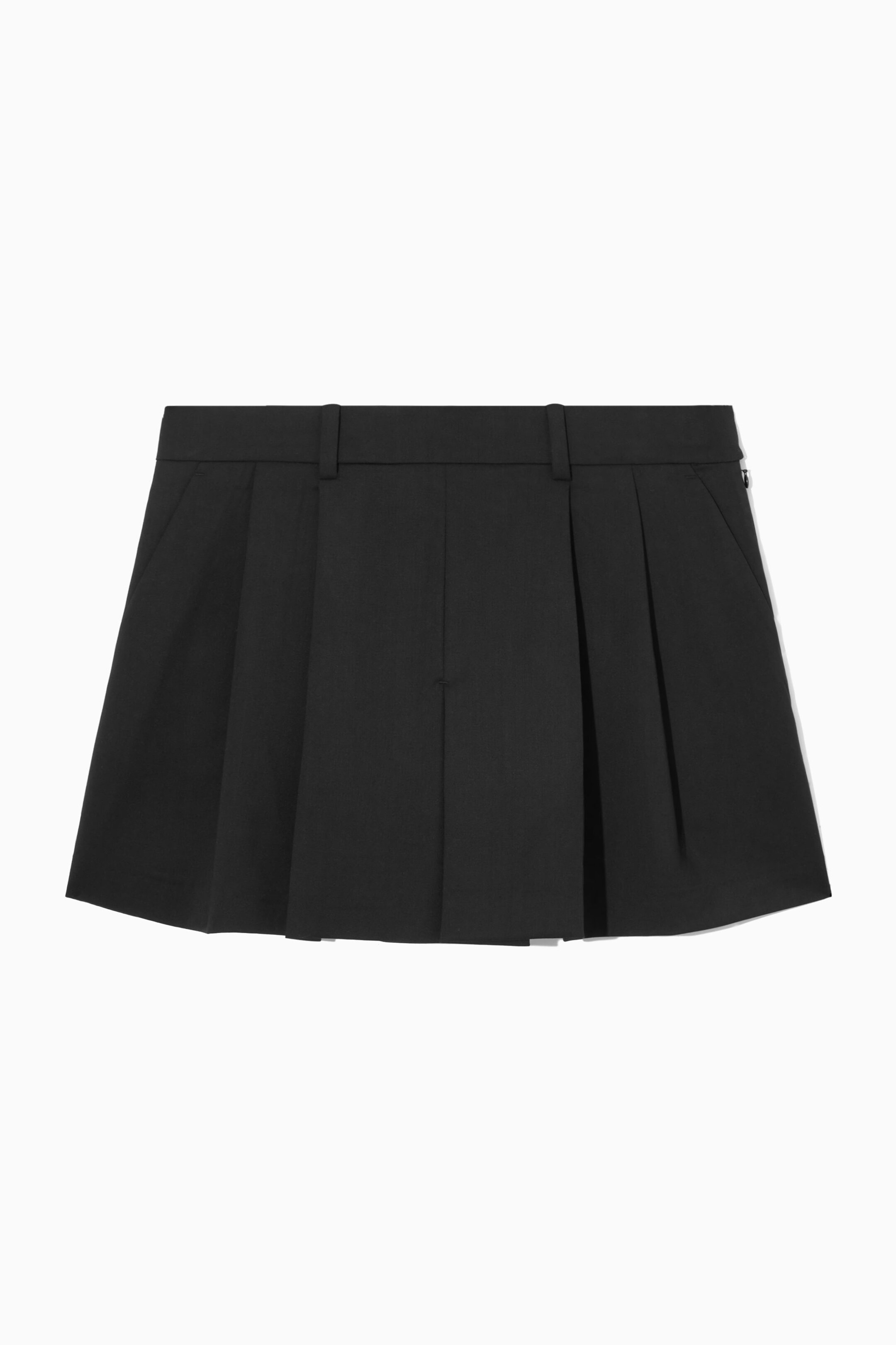 TAILORED PLEATED WOOL SKORT