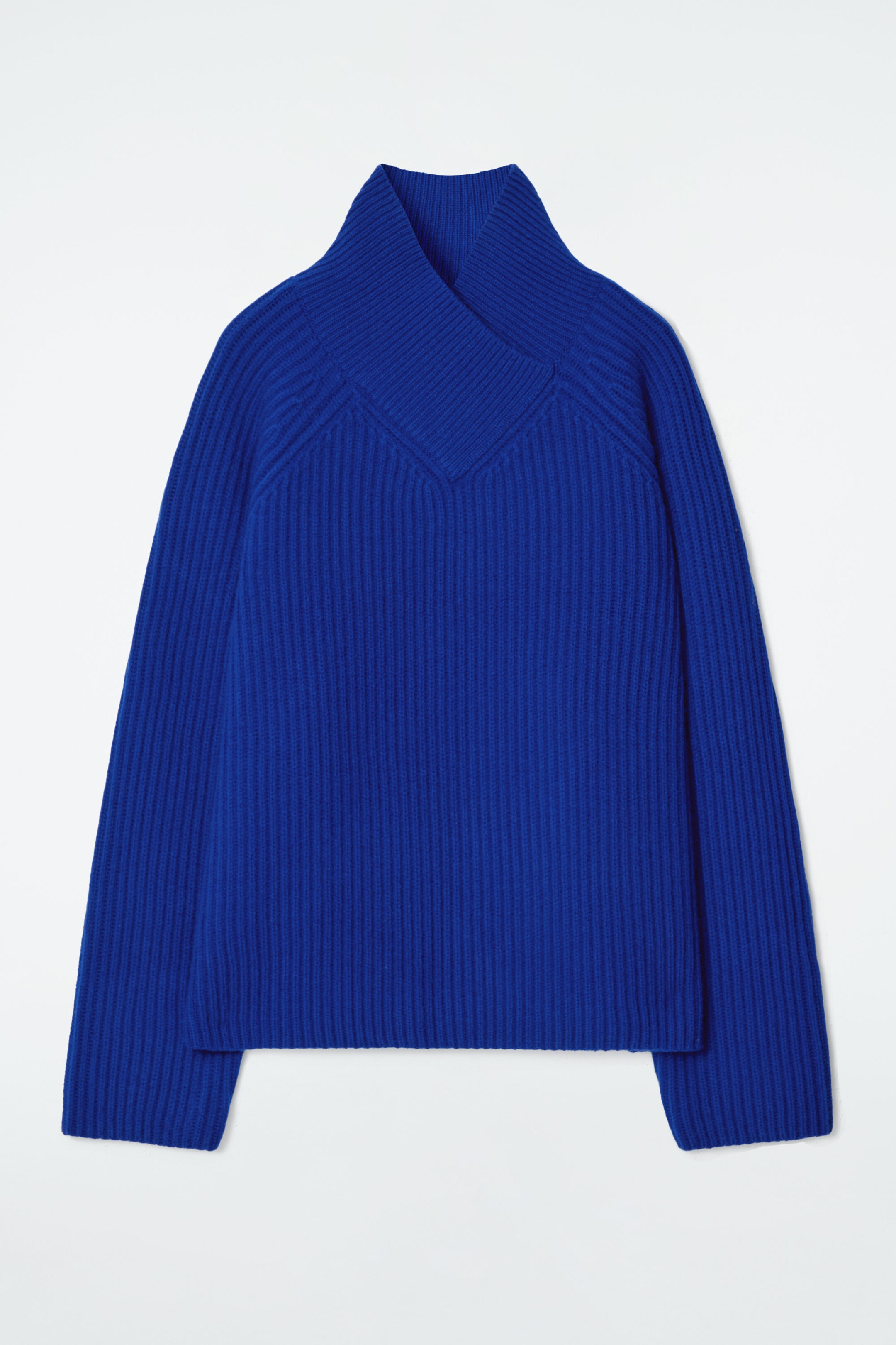 WRAPCOLLAR MERINO WOOL JUMPER