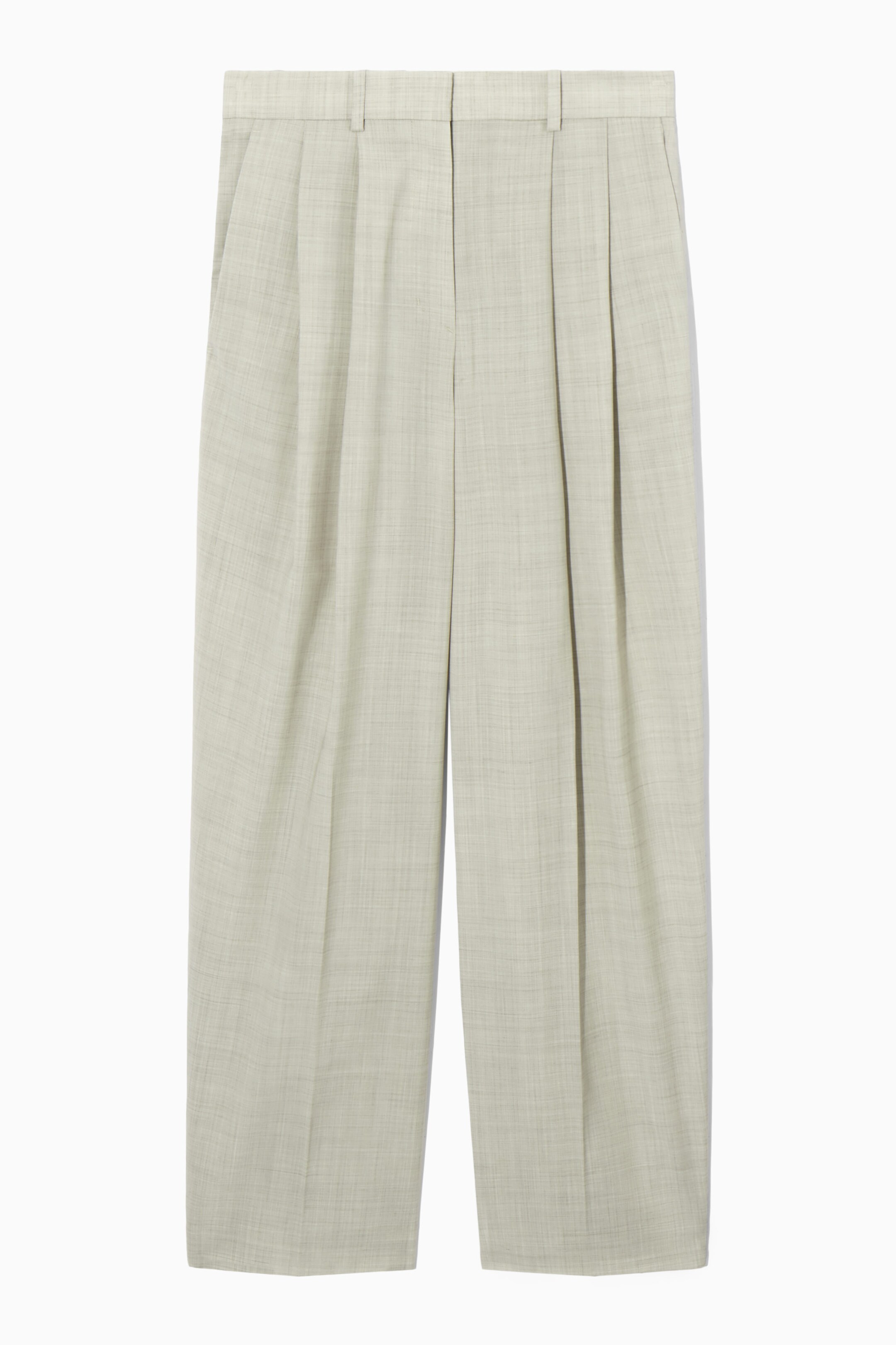 RELAXED TAILORED WOOL WIDE-LEG TROUSERS