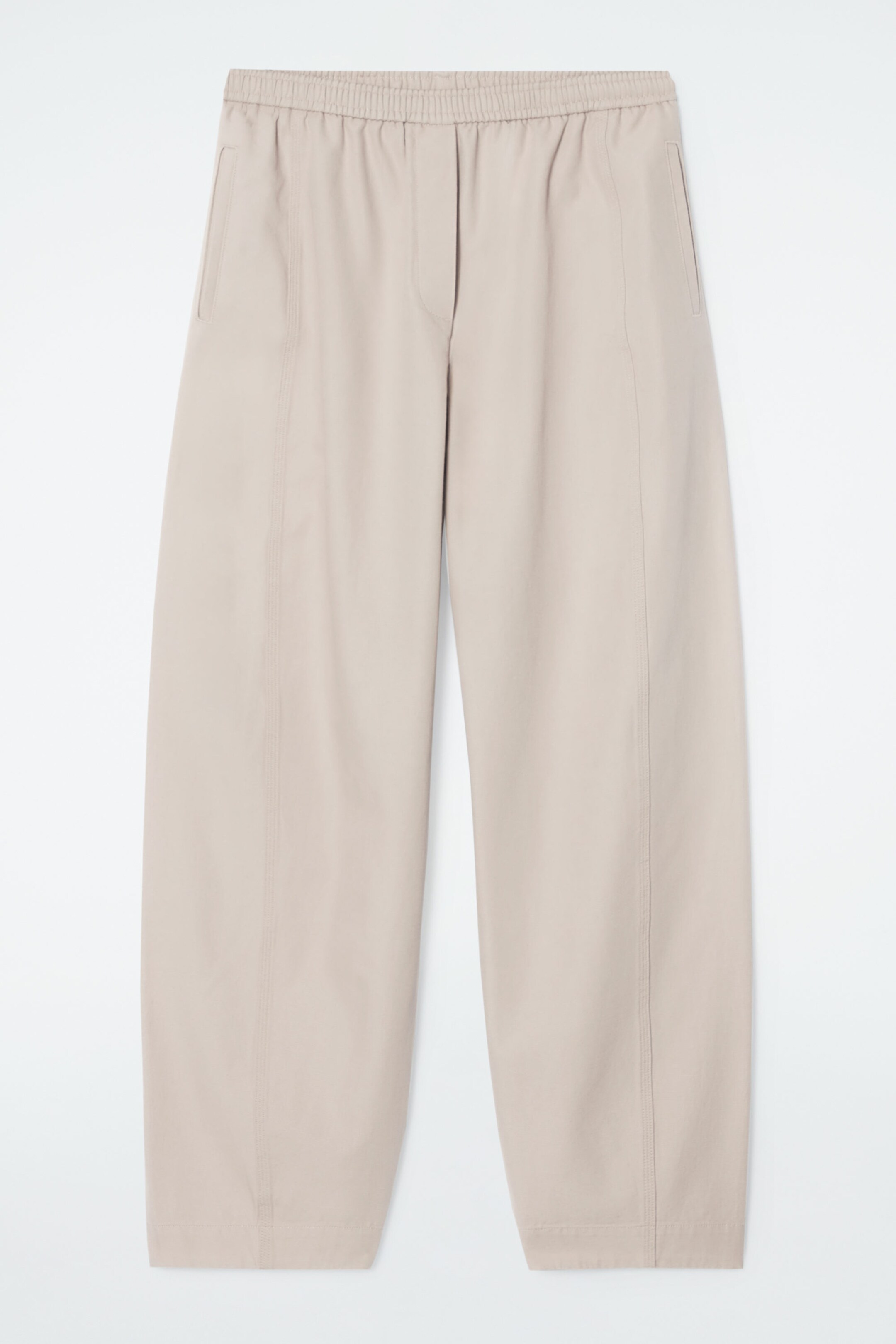 BARREL-LEG COTTON TROUSERS