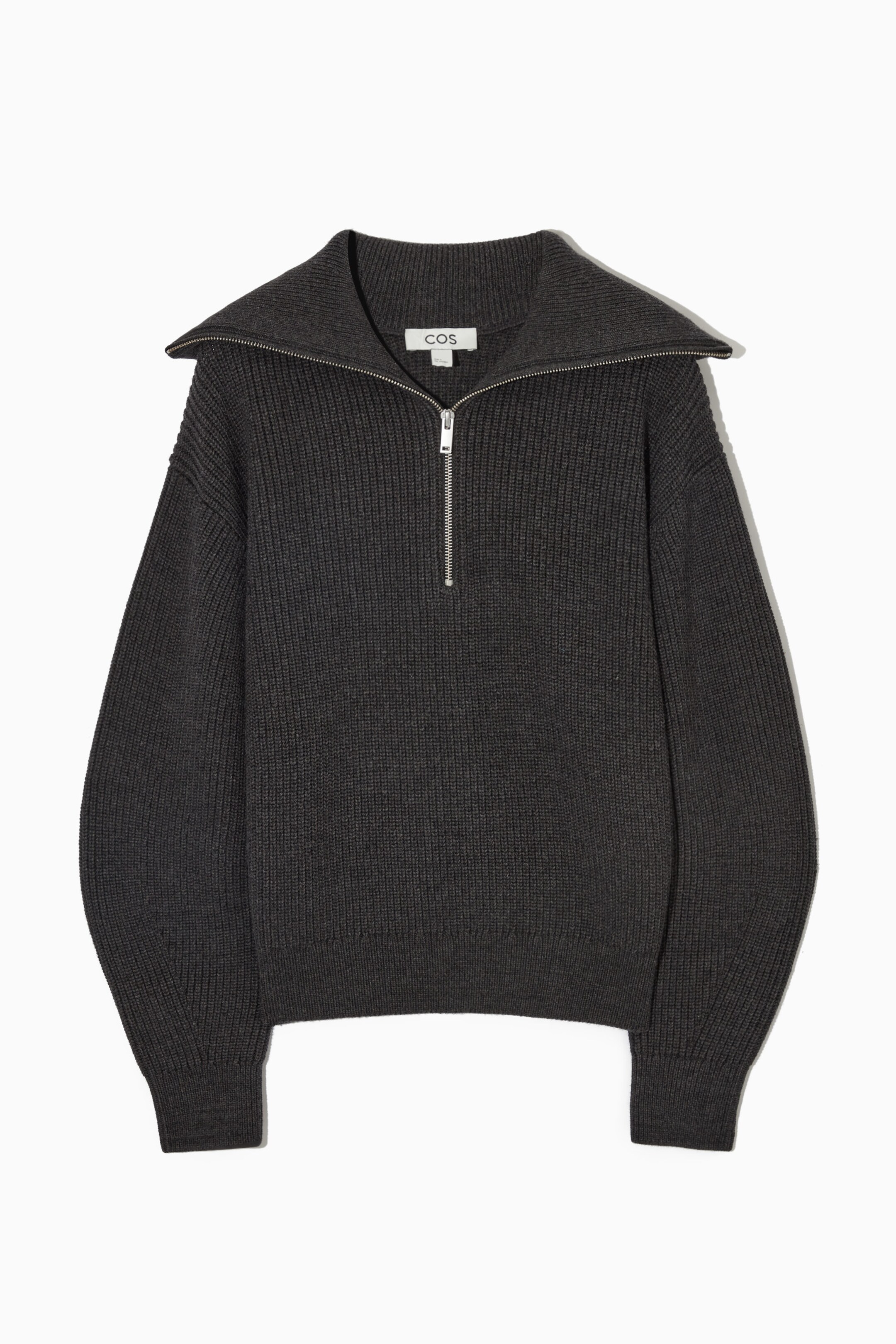 WOOL AND COTTON HALF-ZIP JUMPER