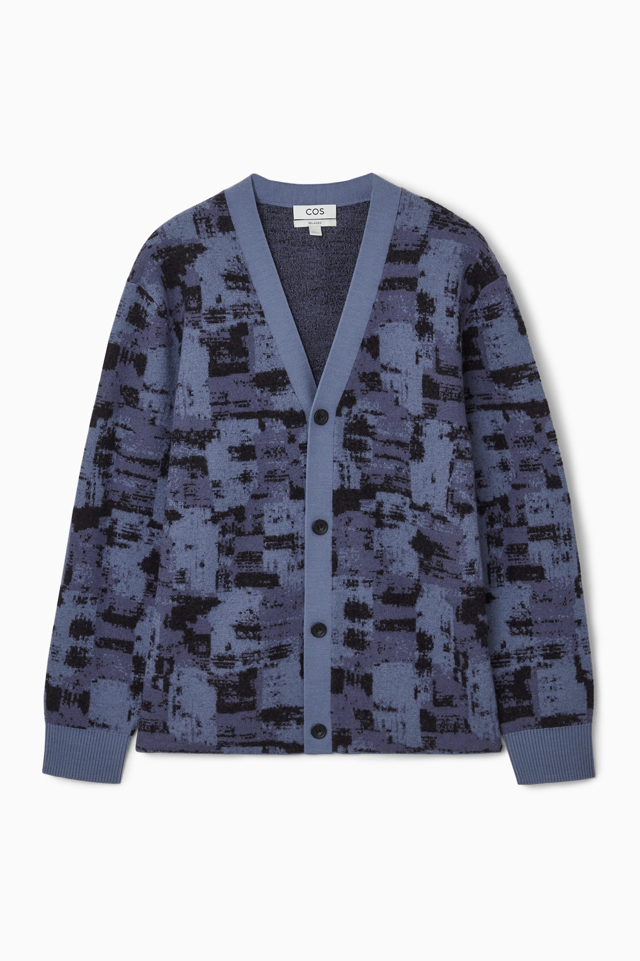 BRUSHSTROKE-JACQUARD WOOL CARDIGAN