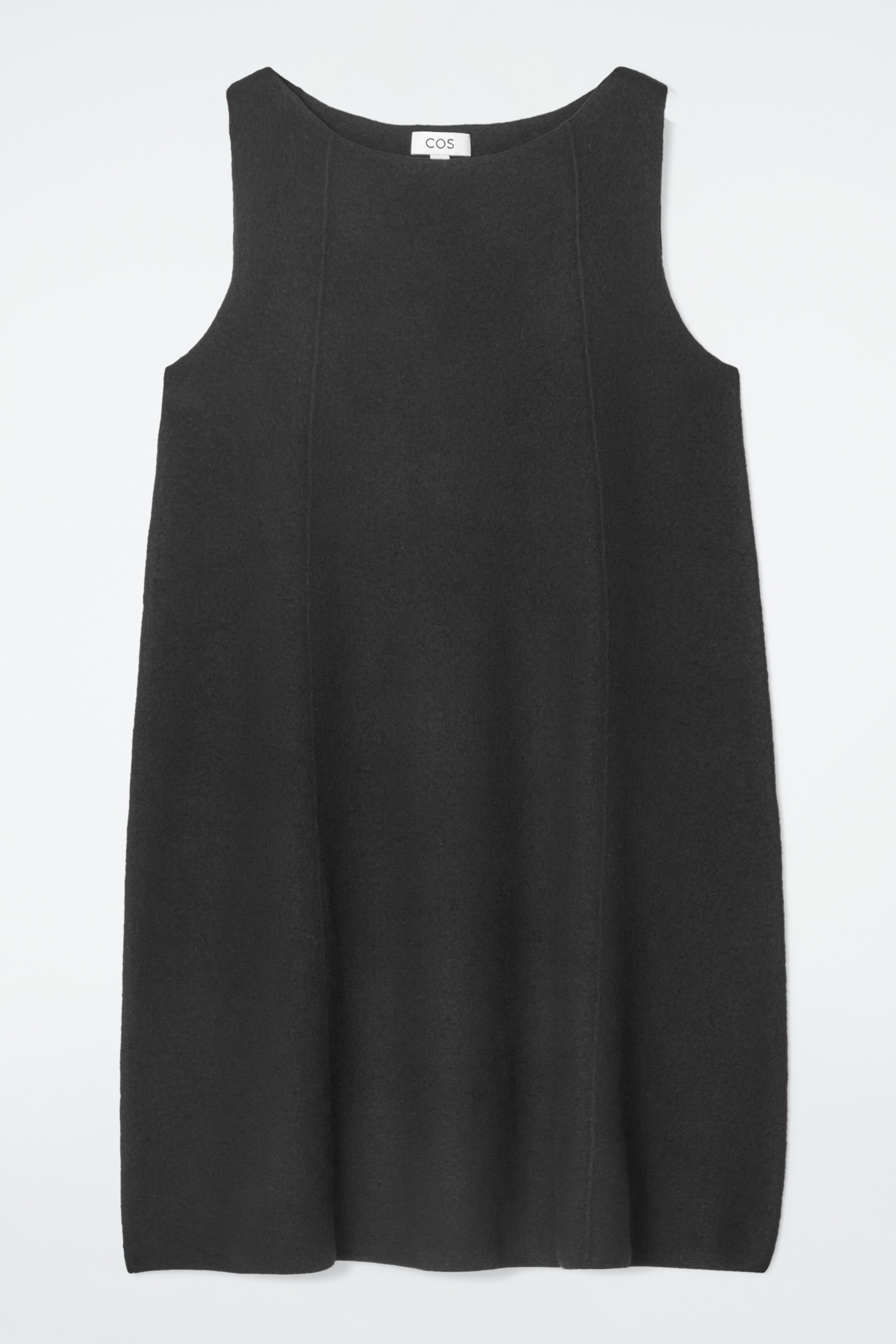 PANELLED WOOL SHIFT DRESS