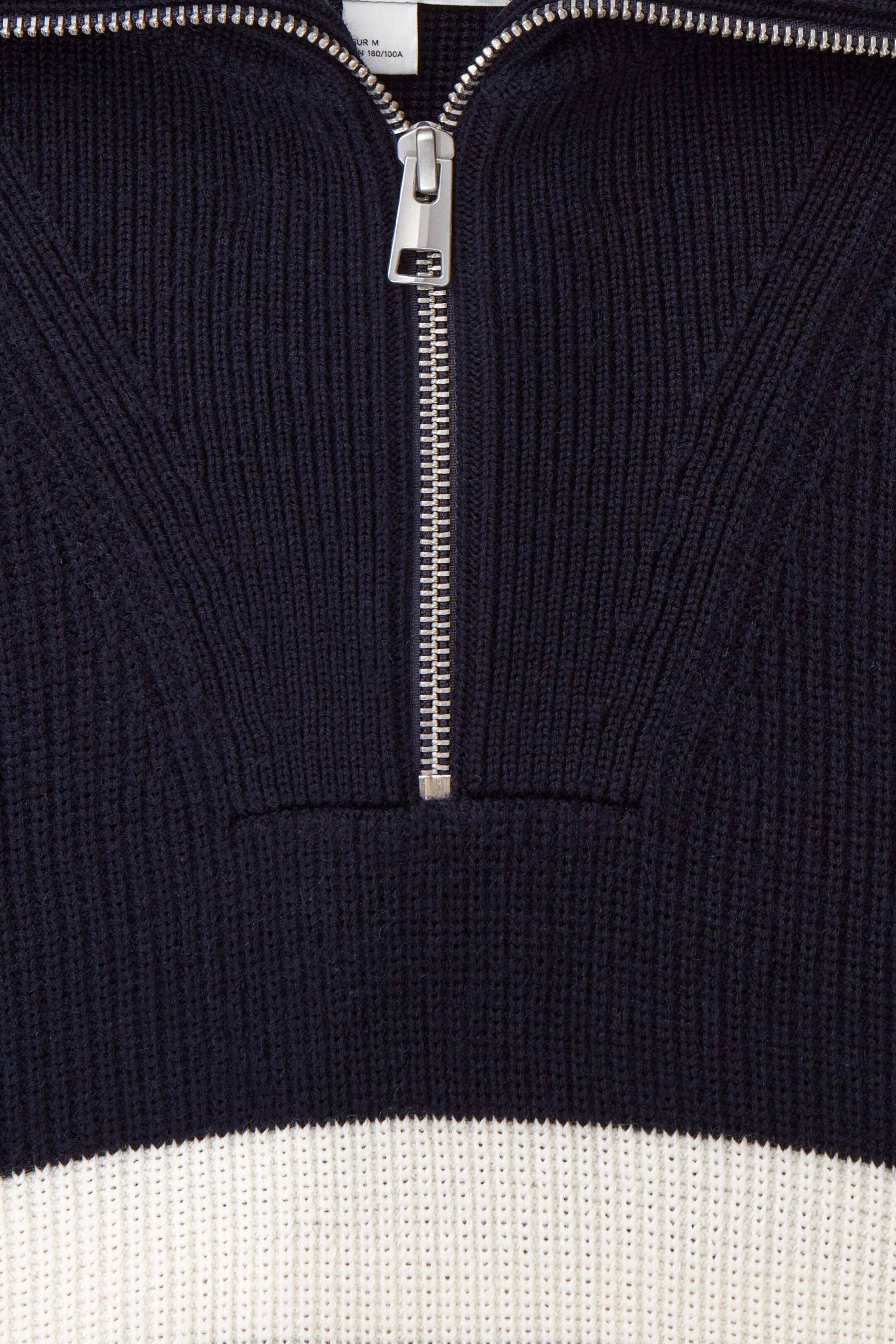 PULL DEMI-ZIPPÉ EN LAINE-COTON