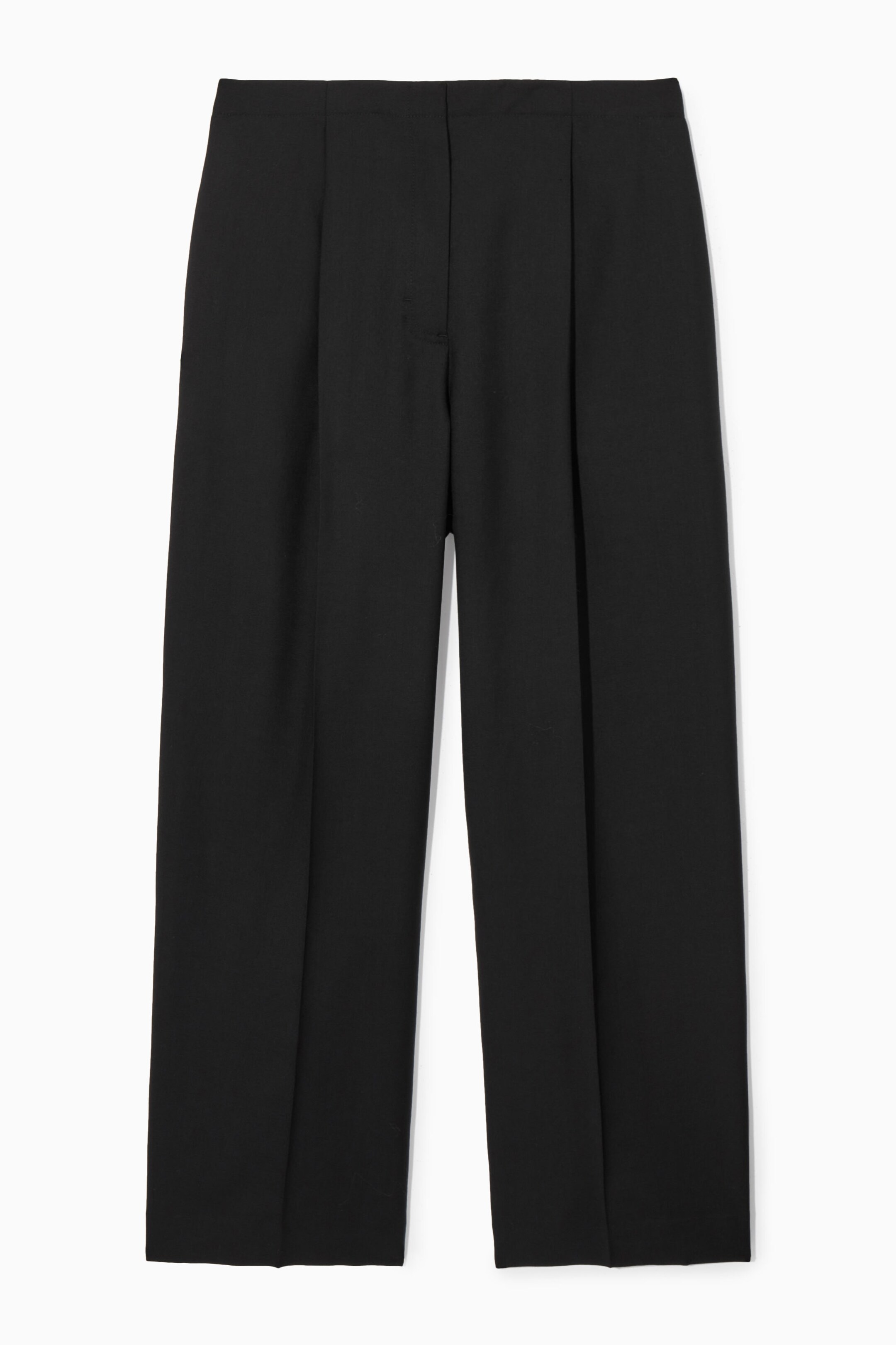 RELAXED WOOL WIDE-LEG TROUSERS