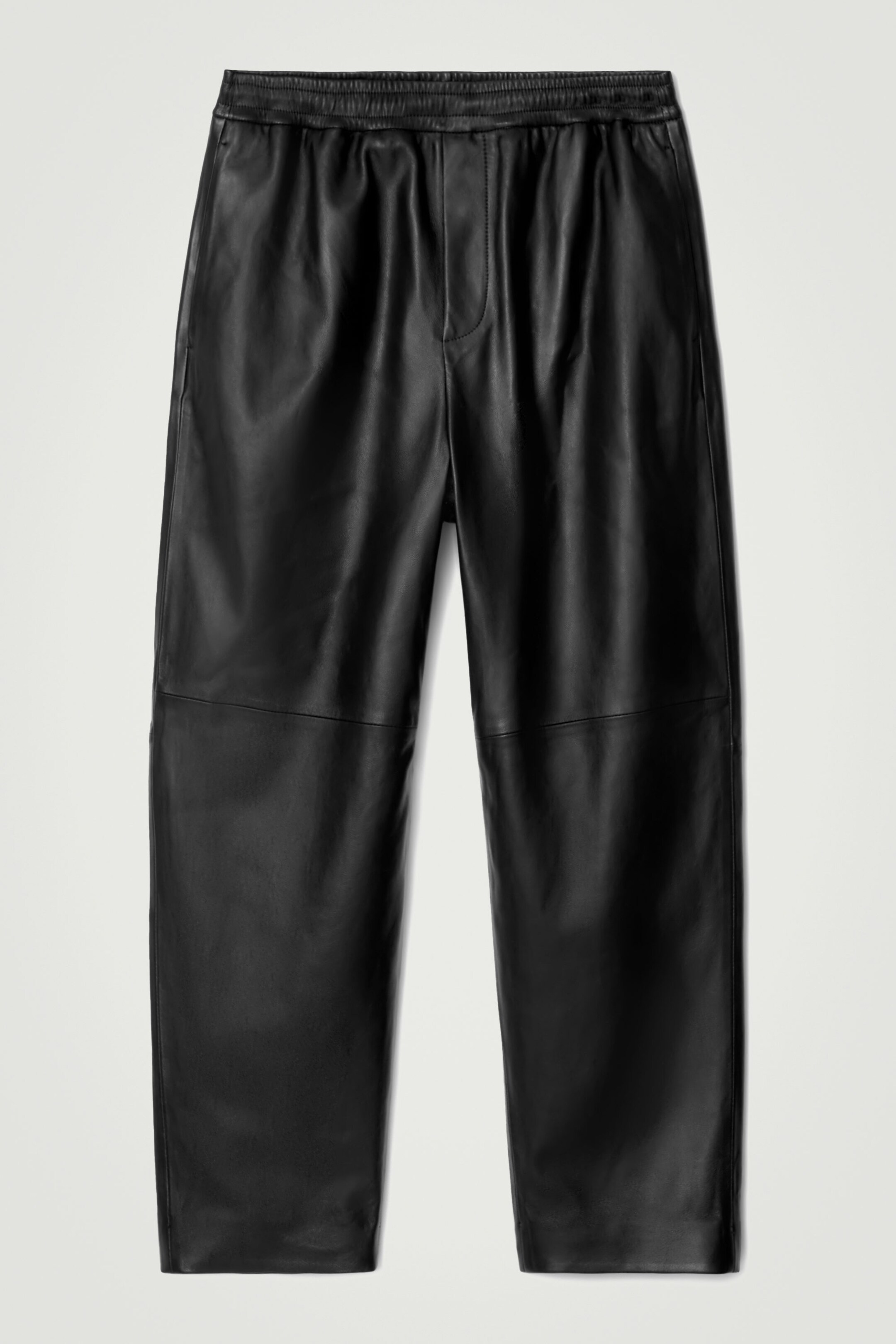 ELASTICATED TAPERED LEATHER JOGGERS