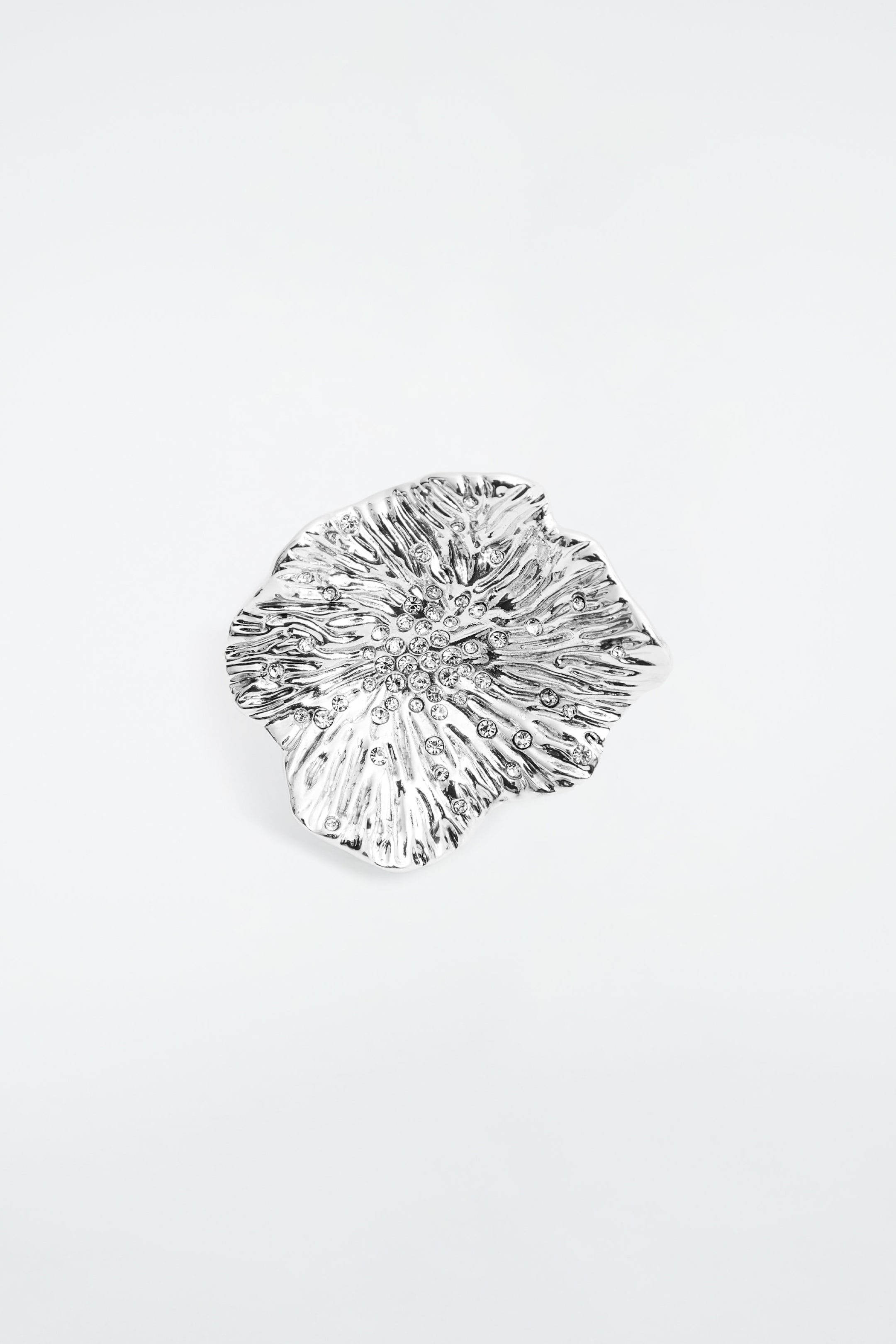 CRYSTAL FLOWER DOUBLE-FINGER RING