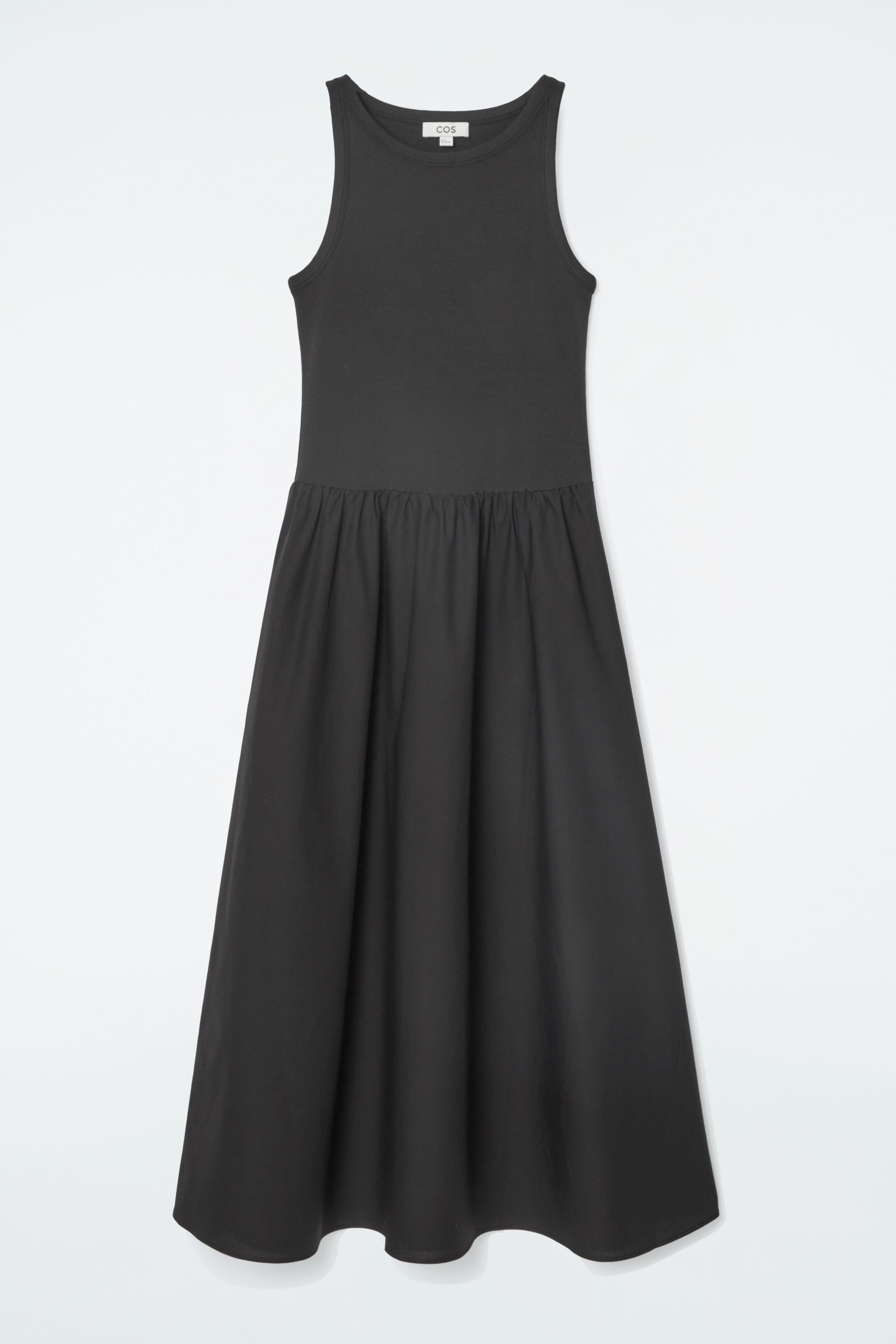 CONTRAST-PANEL MAXI DRESS