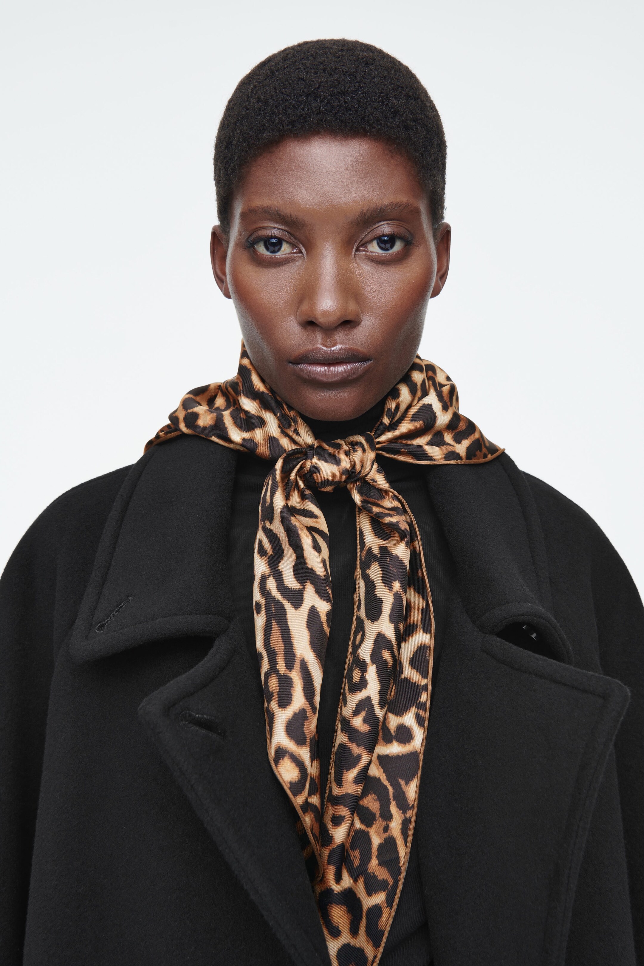 LEOPARD-PRINT SILK TRIANGLE SCARF