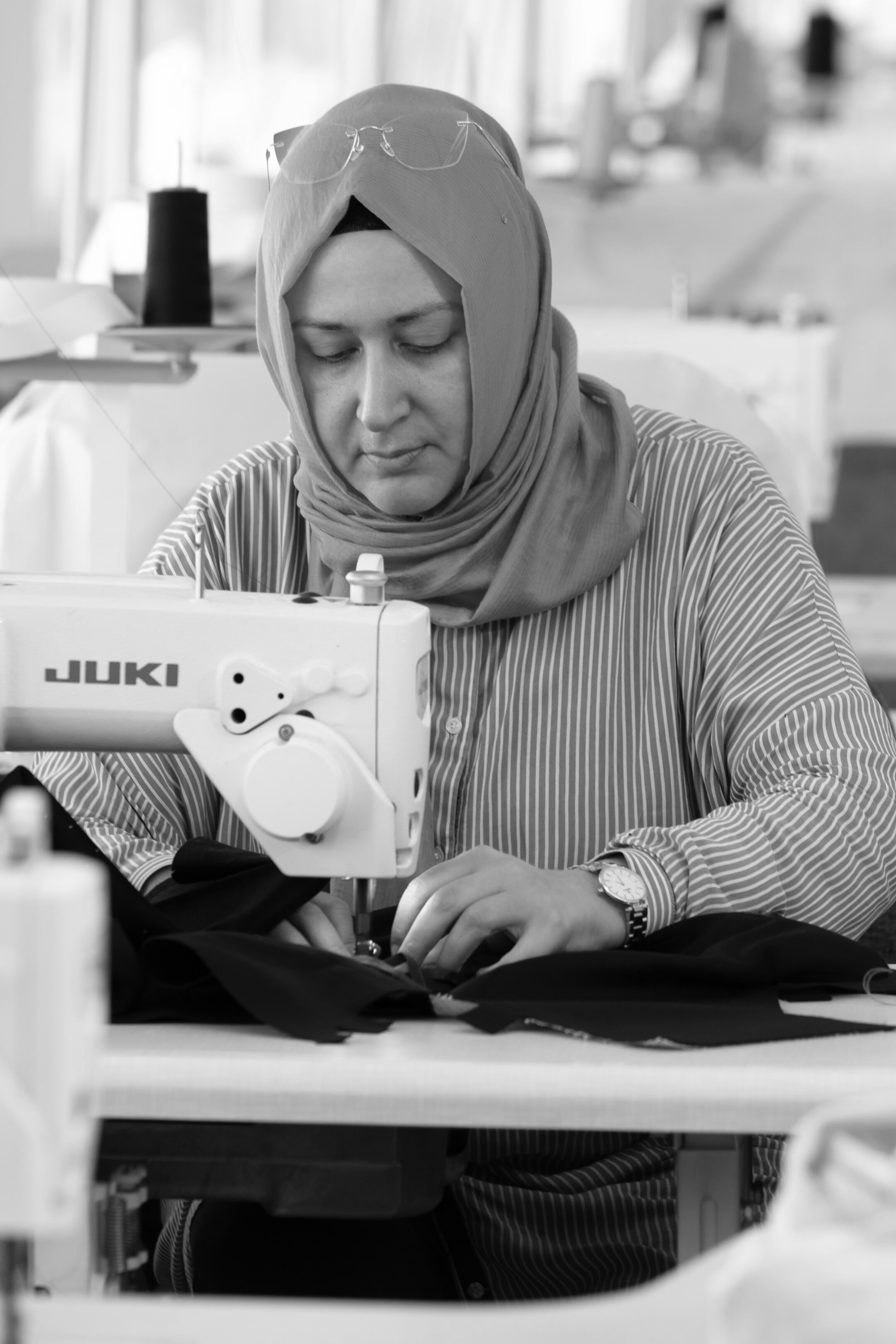 woman sewing