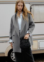 Placeholder for: Woman wearing grey wool coat