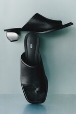 Placeholder for: SCULPTURAL HEEL LEATHER MULES