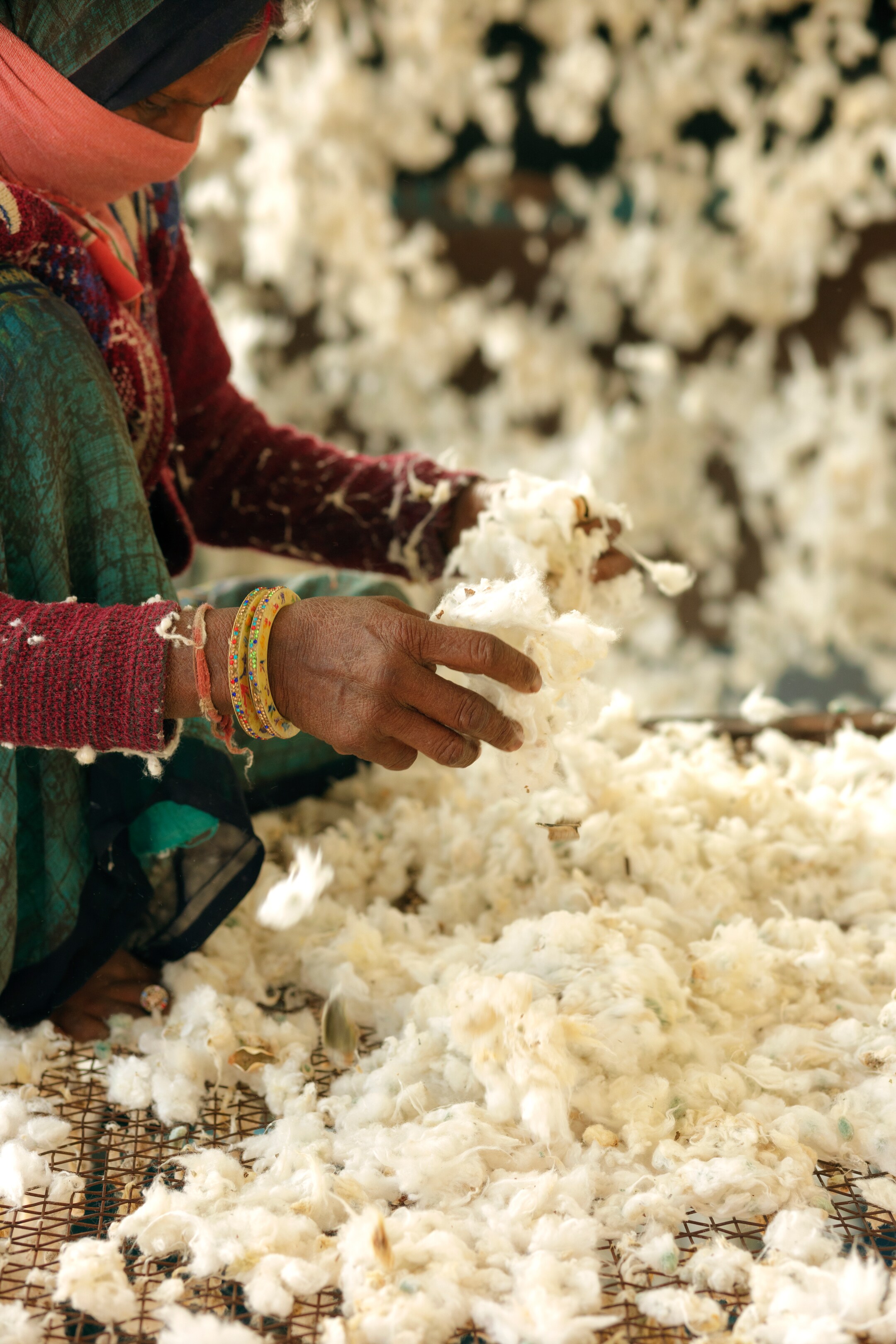 Person holding cotton