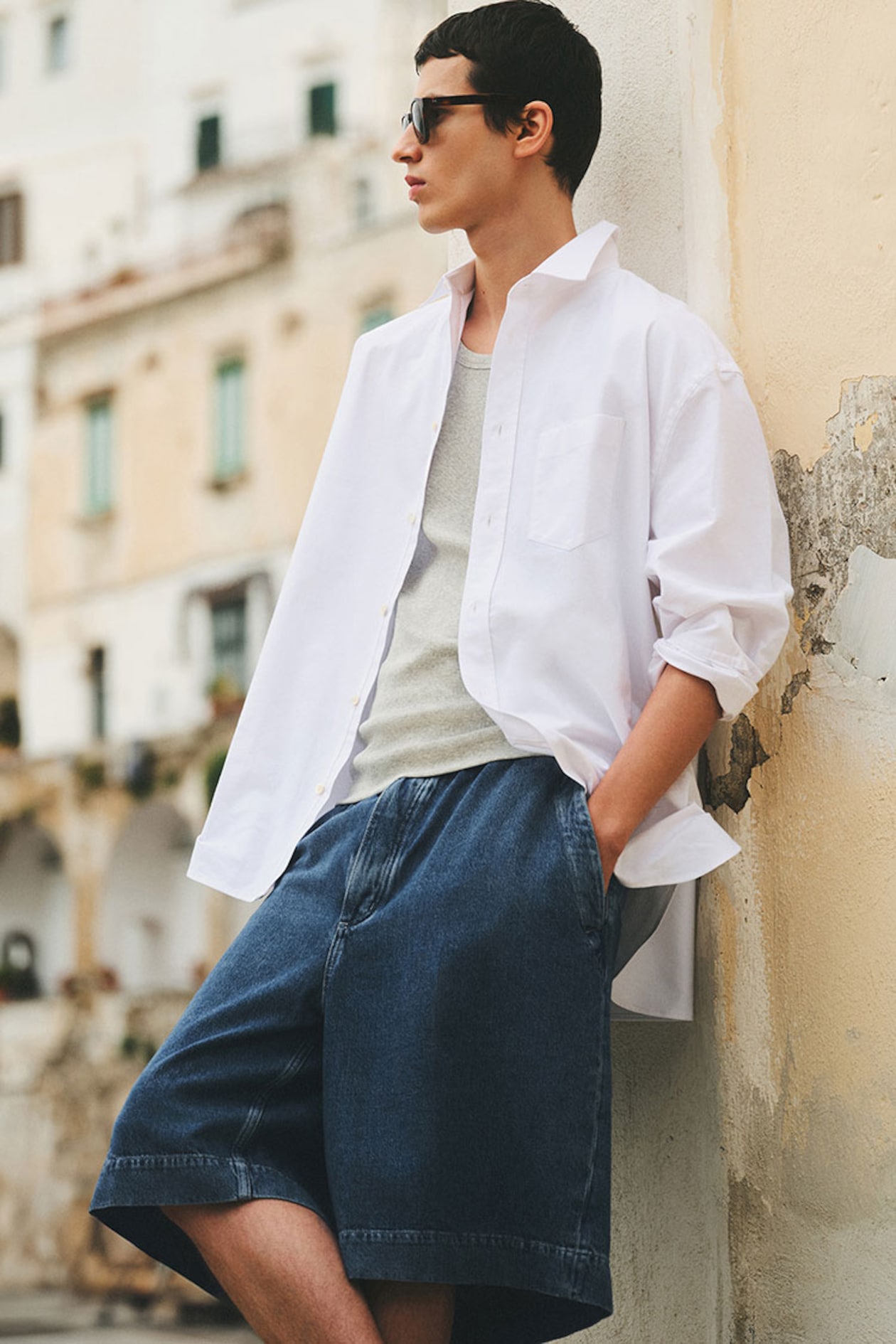 man in white button down