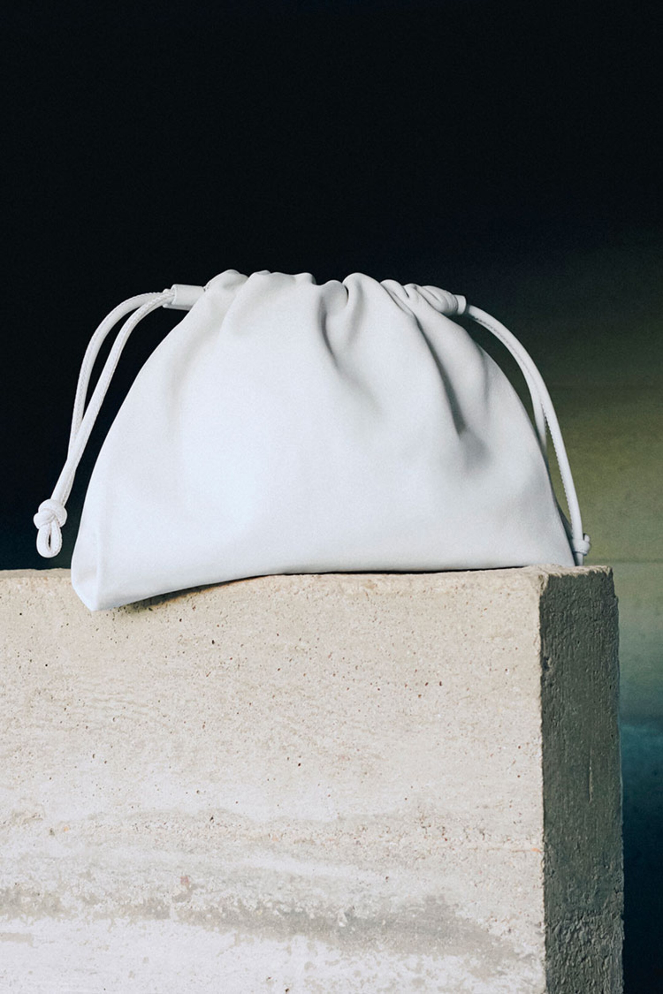 White leather bag