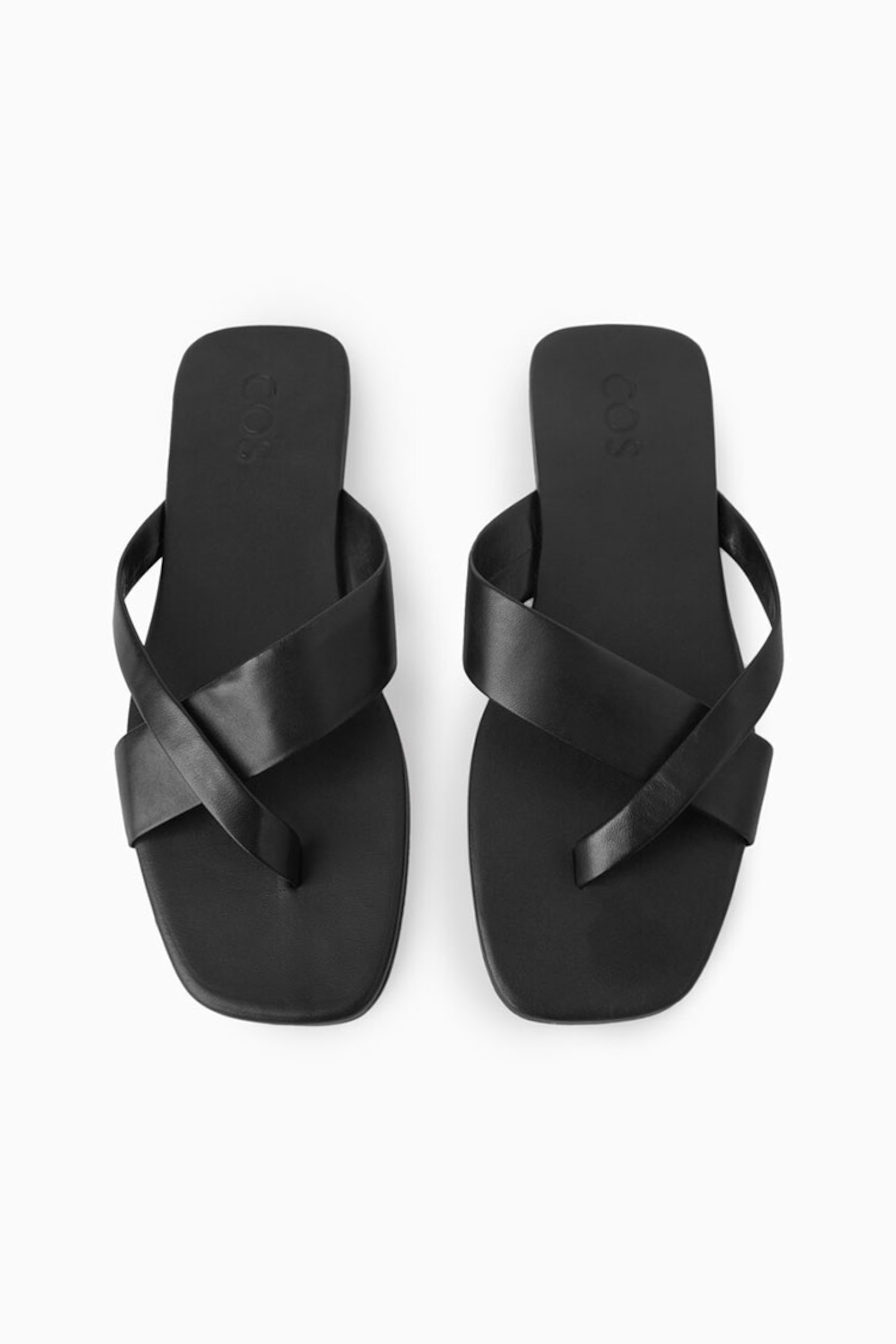 black leather sandals